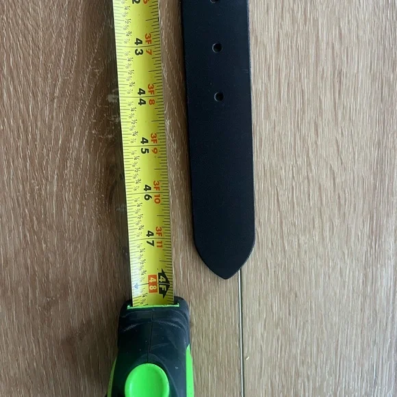 Frye Black Leather Belt with Brass Ring Buckle - Picture 3 of 4